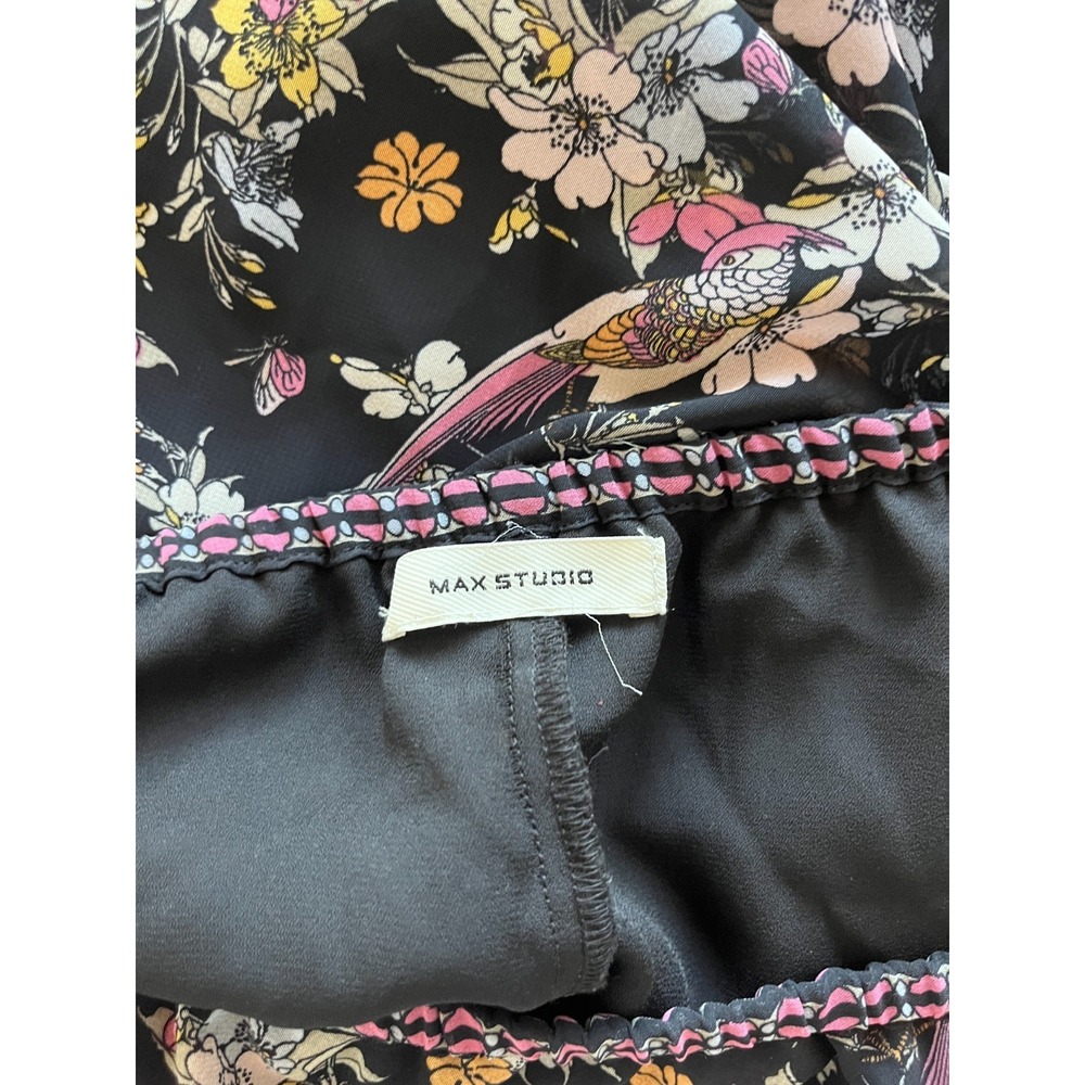 Max Studio Floral Birds Womens S Maxi Skirt Black Forest Fairy Cottage Boho - Picture 4 of 9